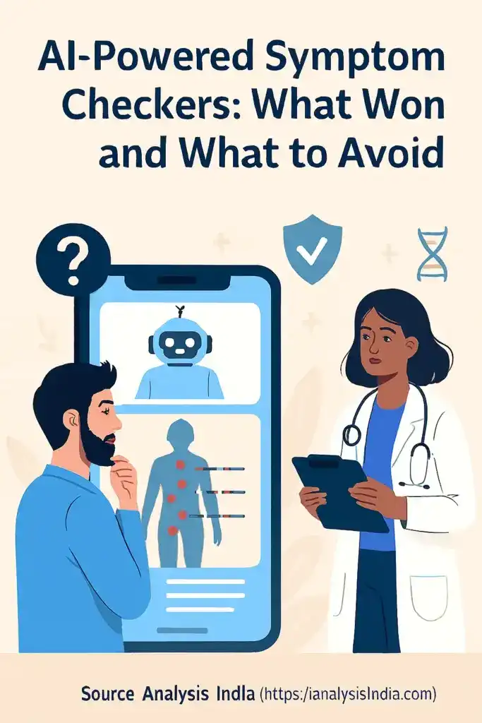 Illustration of AI-powered symptom checkers guiding doctor-patient interactions