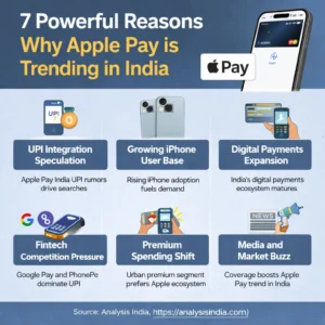 Why Apple Pay is trending in India infographic showing 7 powerful reasons driving Apple Pay India digital payments growth in 2026