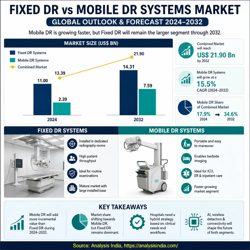 Fixed DR vs Mobile DR Systems market size and forecast 2024 to 2032