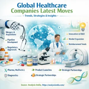 Global healthcare companies latest developments trends M&A pipeline approvals pharma medical devices diagnostics